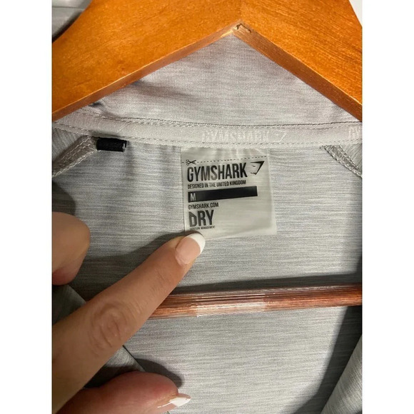 Gymshark Men's Quarter Zip Performance Long Sleeve Shirt Grey-sz Medium - Picture 7 of 8